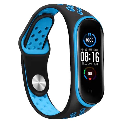 Opaska Pasek Perforowany Do Xiaomi Mi Band Czarno Niebieski