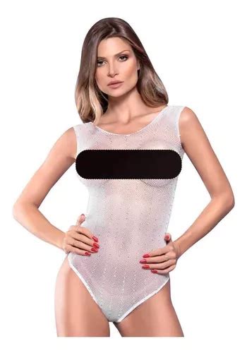 Lingerie Sexy Body Arrast O Strass Branco Cavado Sensual Parcelamento Sem Juros