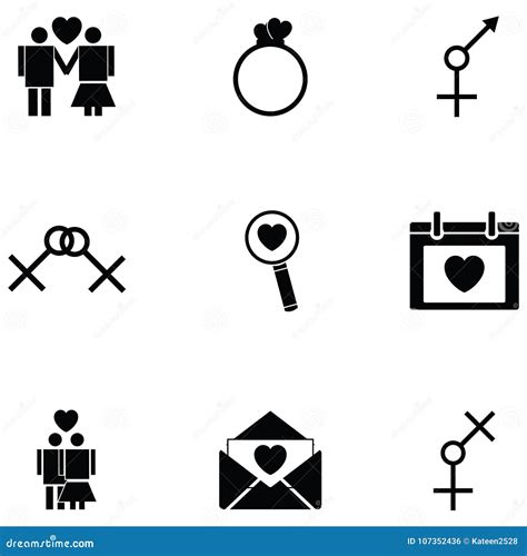 Sexual Icon Set Stock Vector Illustration Of Icons 107352436