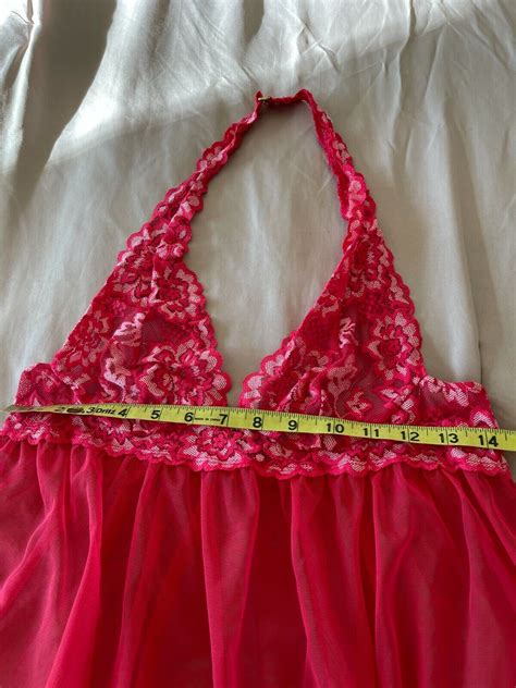 Victorias Secret Babydoll Slip Chemise Red Lace Nightgown Lingerie Size M 1X EBay
