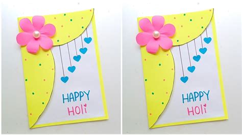 Easy Beautiful Holi Card Making How To Make Easy Holi Card