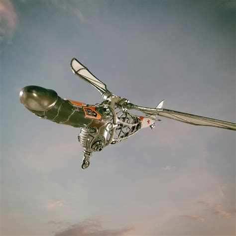 Rasputin Flying Dildo Metal Silver Armor Airplane Vintage Retro Power Quest Mechanics Poster