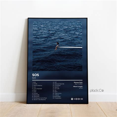 Sza Sos Custom Album Poster Hip Hop Wall Art Custom Album Cover