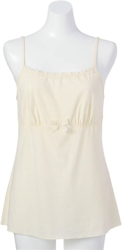 Amazon co jp ランジェリーセレクション LINGERIE SELECTION Love Nature レースリボンキャミソール オフホワイト 005 21 ファッション