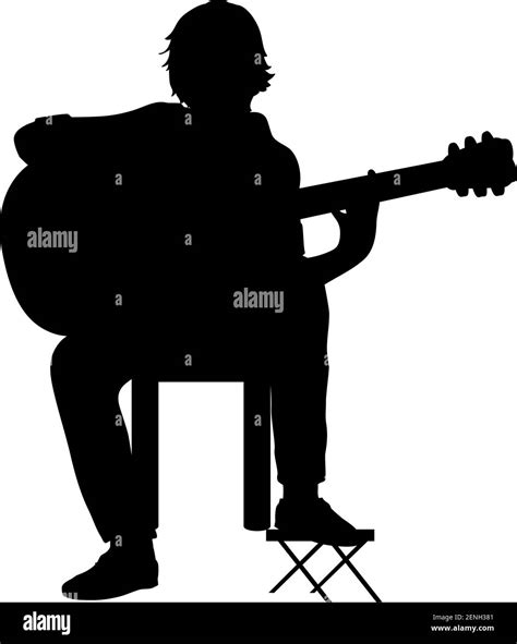 Silhouette Guy Music Playing Guitar Stock Vector Image And Art Alamy