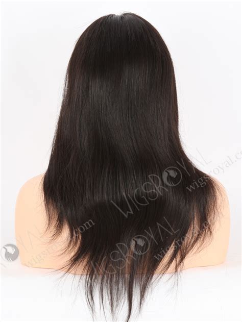 In Stock Brazilian Virgin Hair 16 Straight Natural Color Full Lace Wig Flw 04023