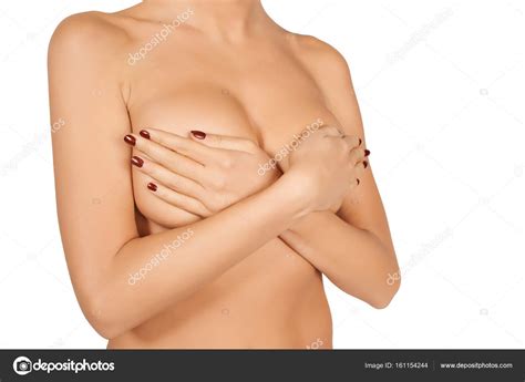 Nude Woman Covering Her Breast Stock Photo MartinYa