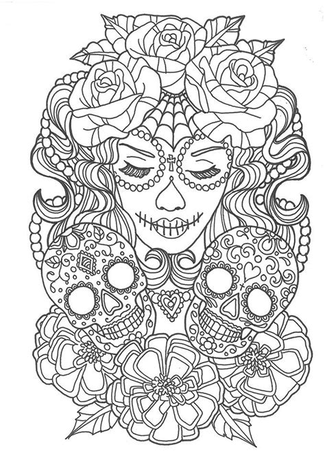 248 Best Sugar Skulls Day Of The Dead Coloring Pages For Adults Images On Pinterest Coloring