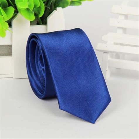 Cravate De Chien Royal Blue Cravate Slim En Soie Pour Homme Couleur