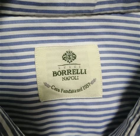 Borrelli ルイジボレッリ ナポリシャツイタリア製 15 38 ストライプ メンズ