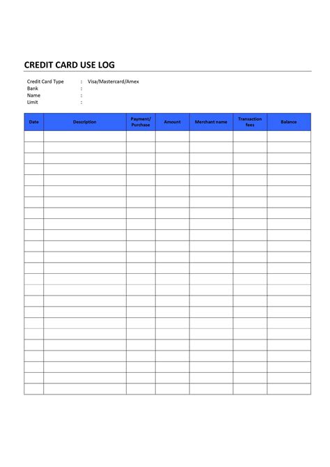 Credit Card Payment Spreadsheet Template – Atlanticcityaquarium.com