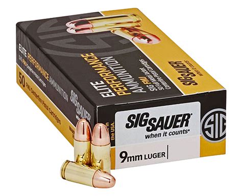 Sig Sauer 9mm 124 Gr Elite Ball Fmj 50rd Box Top Gun Supply