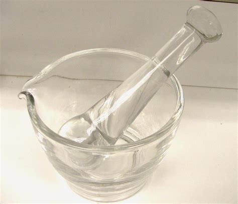 Large Glass Mortar And Pestle