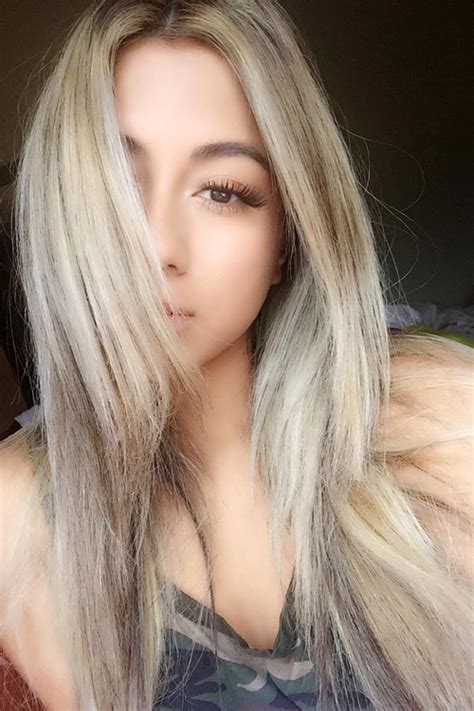 Ally Brooke Straight Ash Blonde Angled Chin Length Layers Hairstyle Steal Her Style