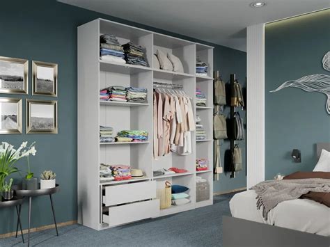 Dulap Dormitor Alb Oglinda Nude C12 BIANO