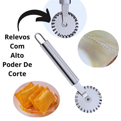 Carretilha Corta E Fecha Massa De Pastel E Ravioli Cortador Fechador De