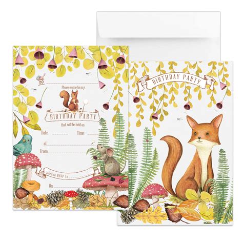 nature birthday party invitations pack   adventure birthday party