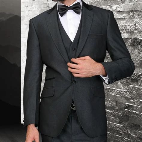 Flat One Button Black Groom Wedding Suit Tuxedos Groomsmen Men Wedding Suits Prom Bridegroom