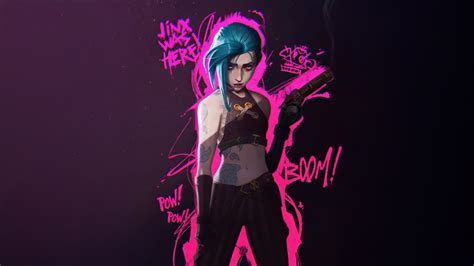 Jinx Wallpaper 4K Pink Aesthetic