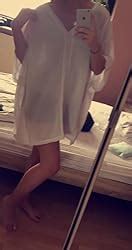 Ergeob Damen Baumwolle Und Spitzenbluse Strand Bikini Badeanzug Strand Kittel Wei Amazon De