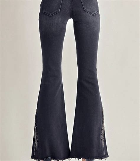 Nash Mid Rise Flare Jeans Black Boutique 23