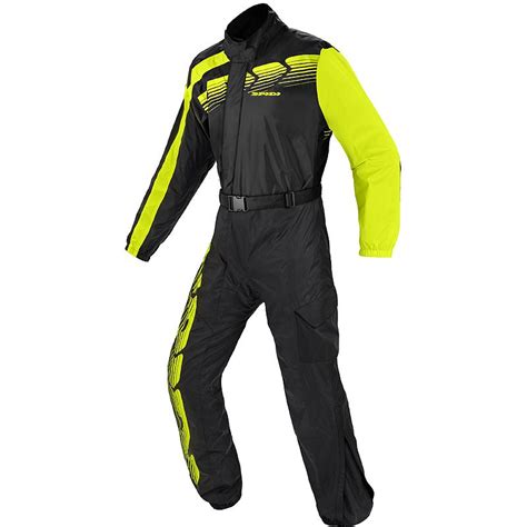 Combinaison Pluie Touring Rain Suit Spidi Noir Jaune Fluo Moto Axxe