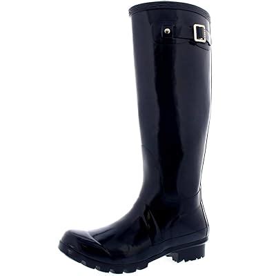 POLAR Womens Original Tall Gloss Winter Waterproof Wellies Rain ...