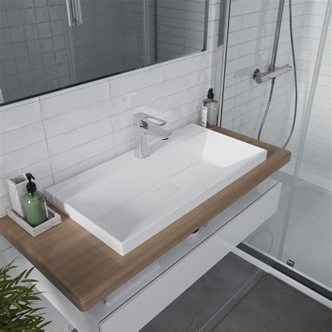 Раковина для ванной мебельная на столешницу 70 литьевой мрамор ...