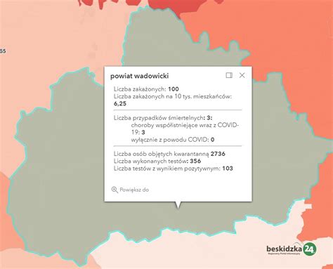 Powiat Wadowicki 3 Zgony I 100 Zakażeń Beskidzka24pl Regionalny