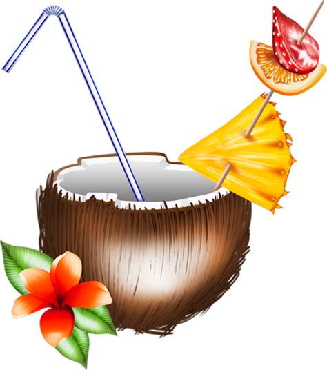 Tube Boisson Cocktail Png Noix De Coco Coconut Png