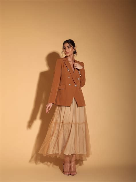 Saia Midi Tule Nude Voga Brand