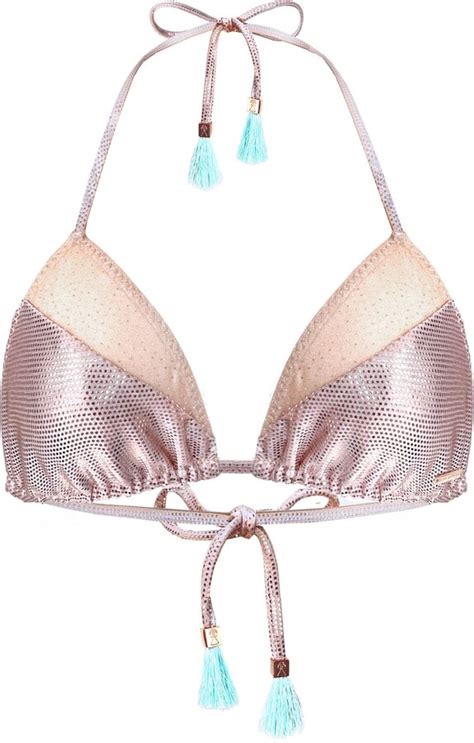 Elin Ritter Ibiza Women S Rose Gold Metallic Triangle Bikini Top