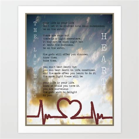 Charles Bukowski The Laughing Heart Illustrated Poem Art Print By