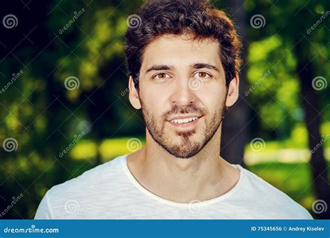 Relaxed Men Stock Photo Image Of Happy Caucasian Outdoor 75345656