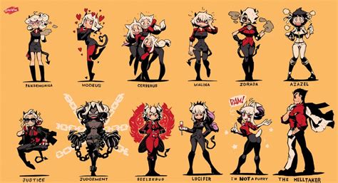 Lucifer Modeus Justice Cerberus Helltaker And 6 More Helltaker