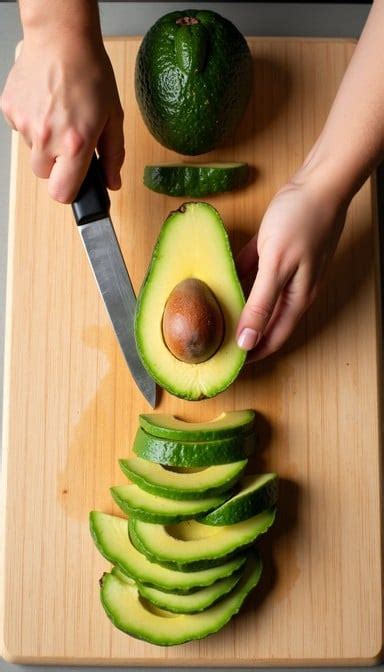Free Avocado Slicing Sequence Image Avocado Slicing Knife