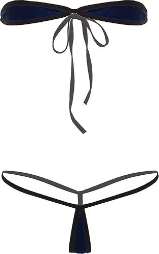 Freebily Damen Micro Mini Bikini Dessous Set Tr Gerlose Bh Bra G String Tanga Erotik Unterw Sche