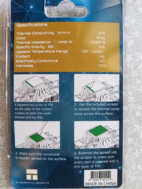 Термопаста Thermalright TF6, 4 грамма TF6-4G — купить в интернет ...