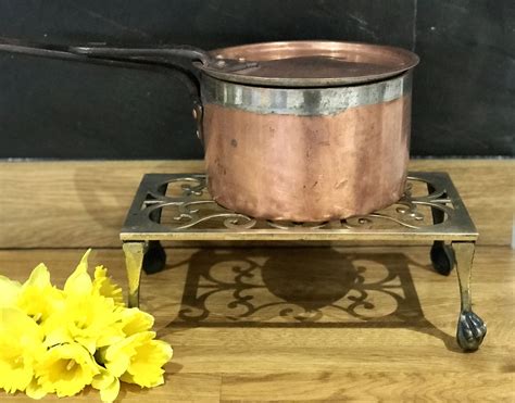 Antique Brass Teapot Stand Antique Brass Trivet Brass Fireside Etsy Tea Pots Drink