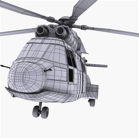 3d model super puma helicopter