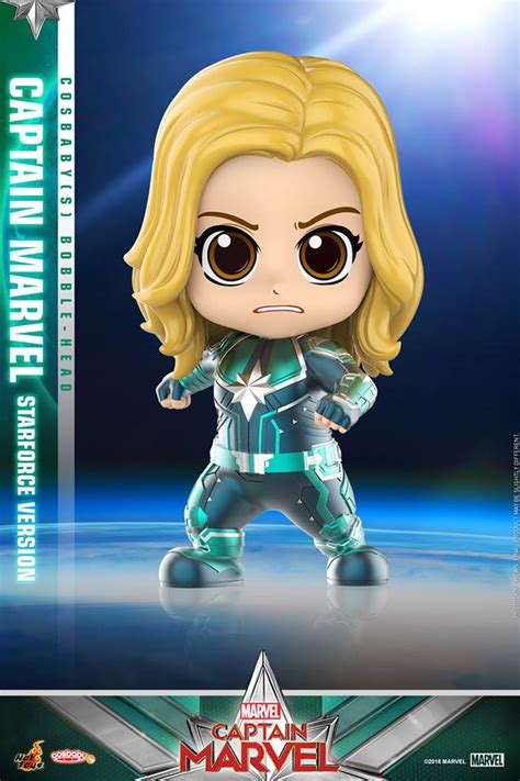 Captain Marvel Cosbaby Bobble Head From Hot Toys