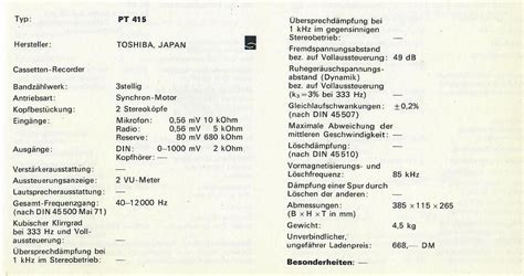 Toshiba PT-415 | hifi-wiki.com