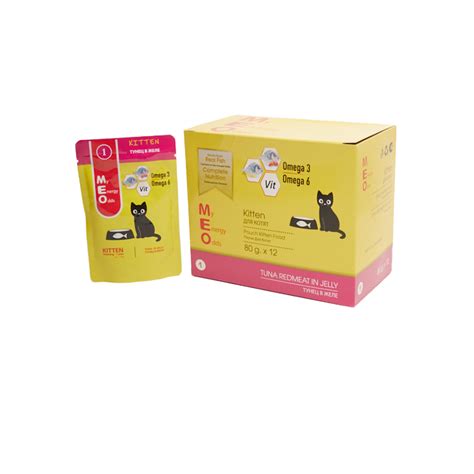 MEO влажный корм для котят с тунцом в желе, в паучах - 80 г х 12 шт ...