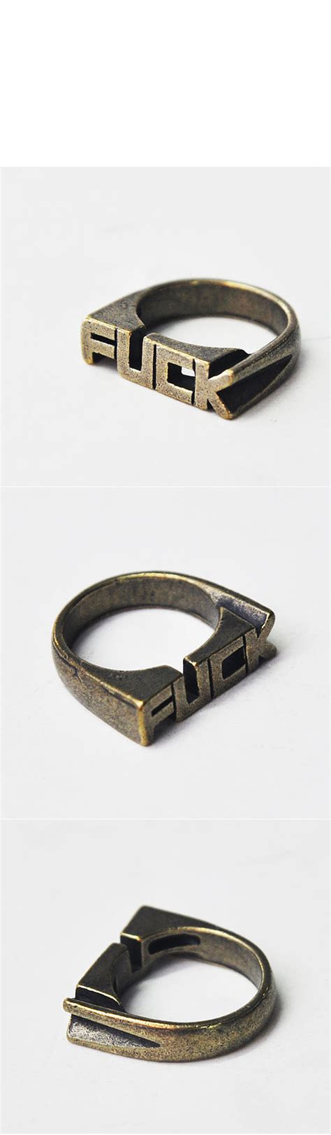Accessories Rings Funky Rebellious Edge FUCK Ring Ring GUYLOOK Men S Trendy Fashion