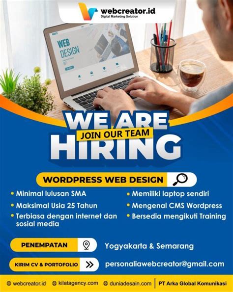 Lowongan Kerja Web Wordpress Desainer Di Webcreator Id LokerSemar Id