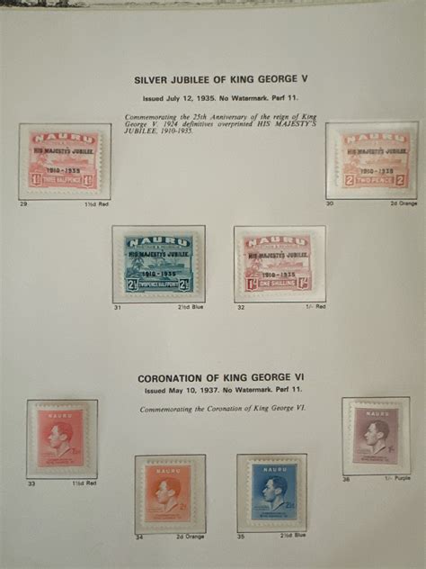 International Stamps Nauru 1924 1968 Early Years Stamps Etsy