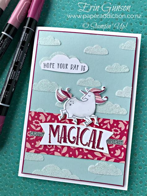 A Fun Card Today With The Stampin Up Magical Day Set And Shimmery Embossing Paste Erin Gunson