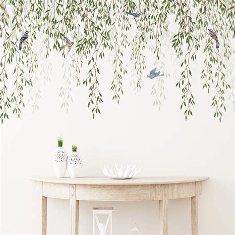 Remov Veis Adesivos De Parede Weeping Willow Swallow Sala Decora O Do