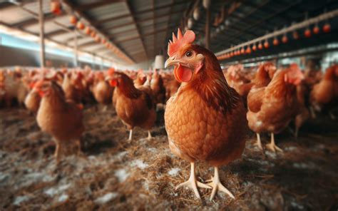 AI generated Chicken farms, large-scale livestock production, chickens
