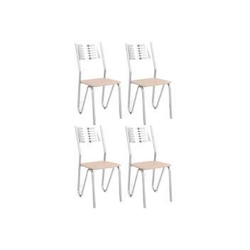 Cadeira de Cozinha Nápoles C Kit Un Cromado Courano Nude
